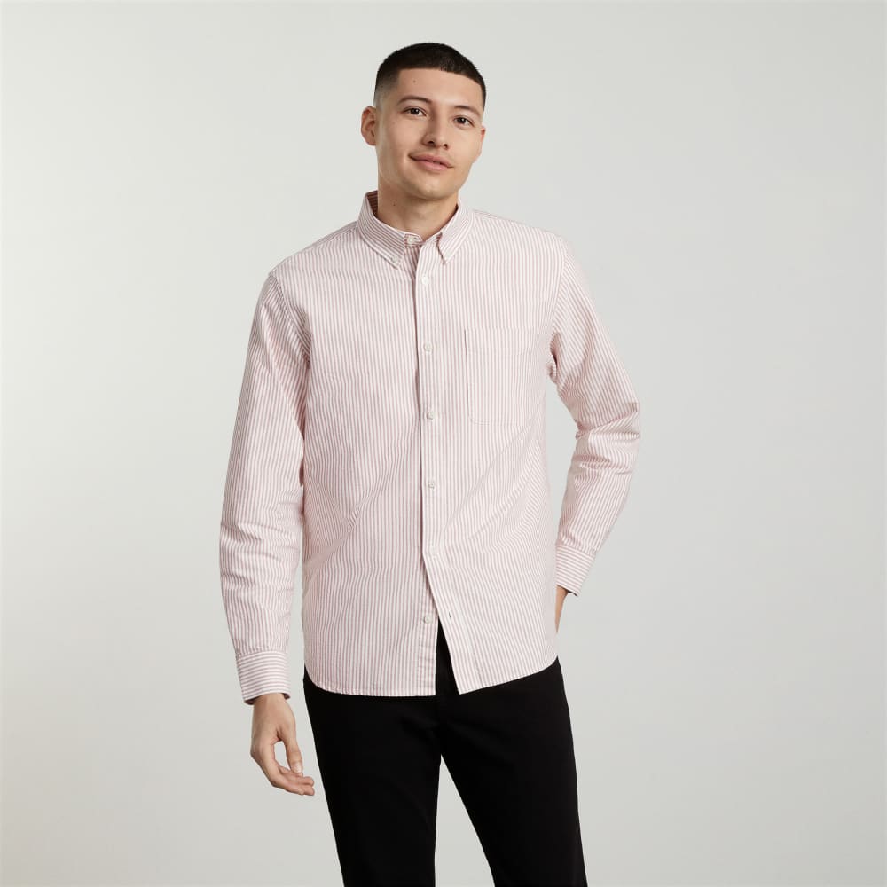 mens-unf-japanese-oxford-standard-shirt-red-white-stripe | primary