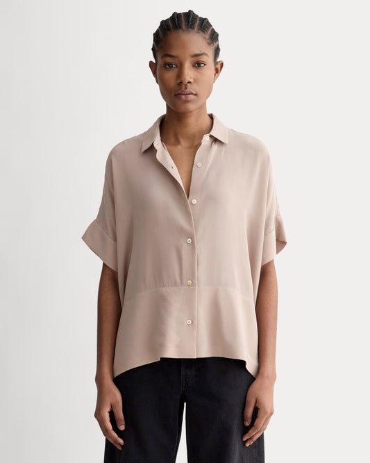 womens-clean-silk-ss-square-shirt-burnt-sugar | primary