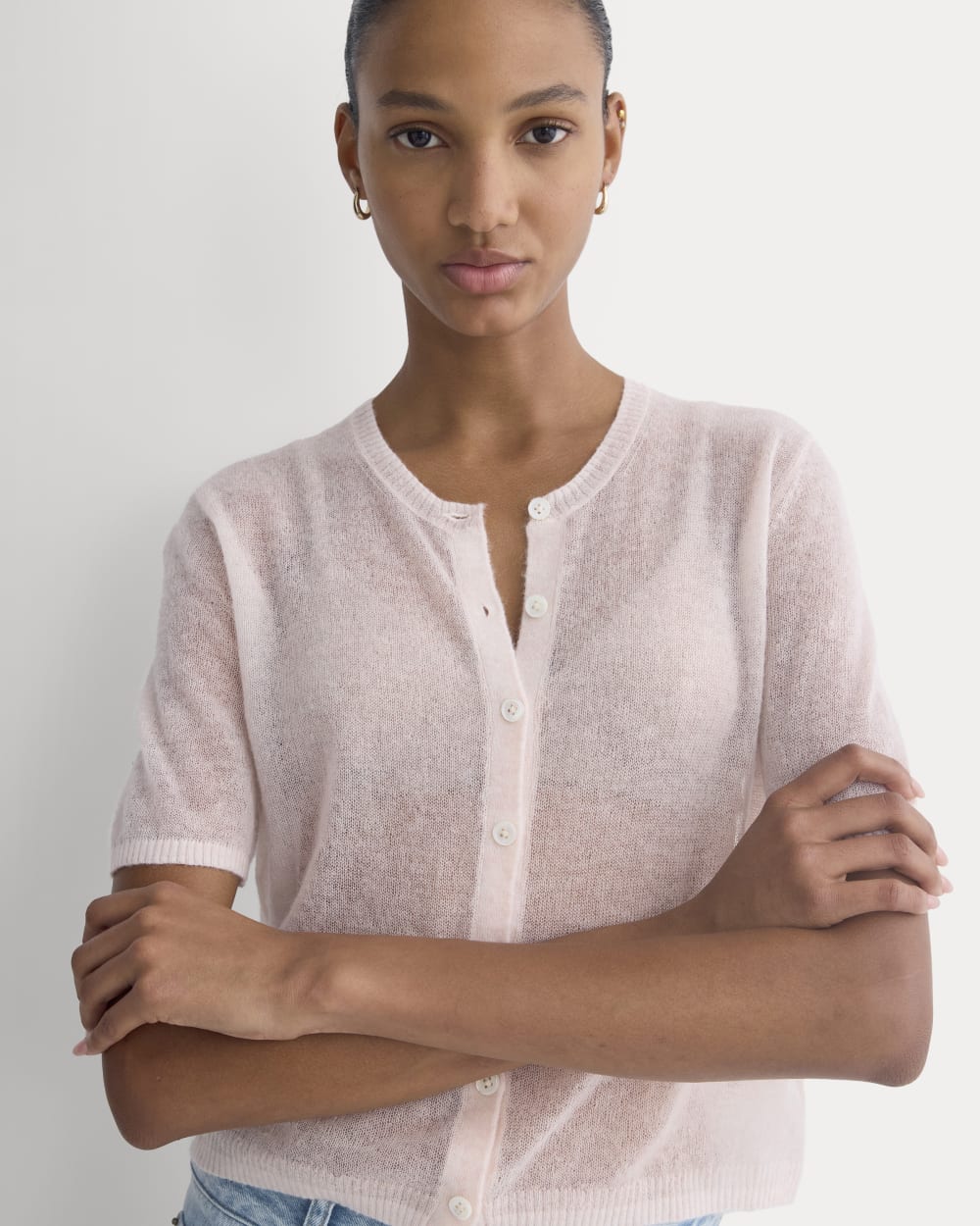 The Air Alpaca™ Short-Sleeve Cardigan | Soft Pink – Everlane
