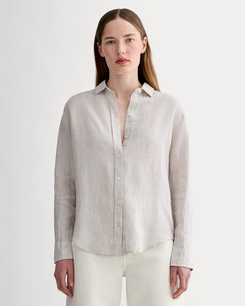 The Must-Have Shirt in Linen | Stone / White Everlane The Must-Have Shirt in Linen | Stone / White Everlane