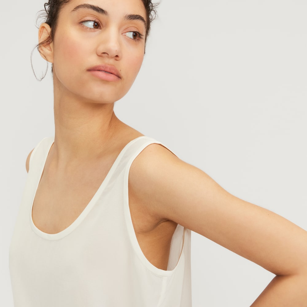 The Scoop Tank in Washable Silk | Off-White – Everlane