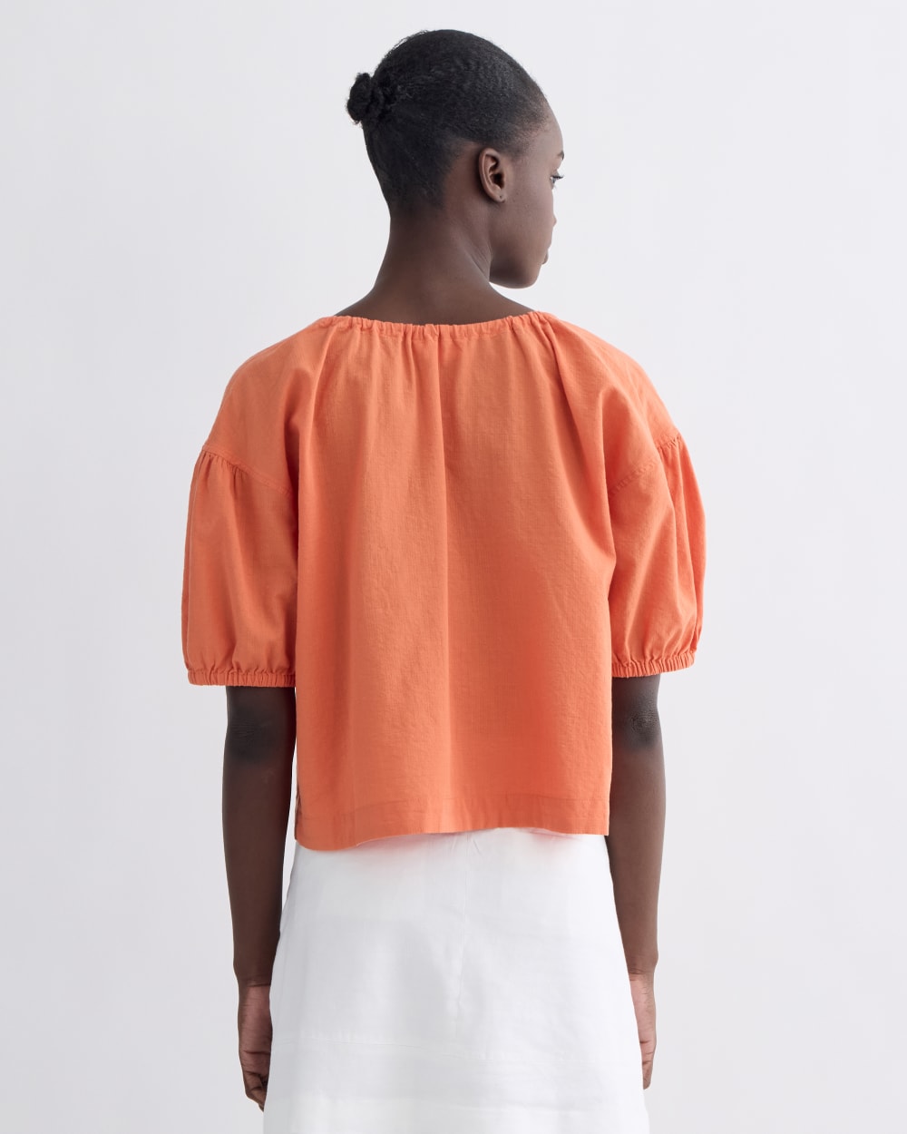 womens-gauze-button-up-soft-orange