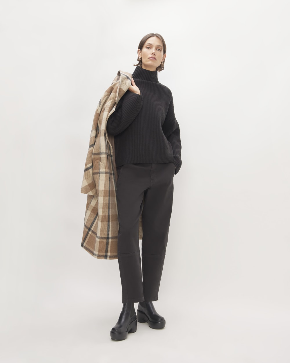 womens-felted-merino-funnel-pullover-black | alt