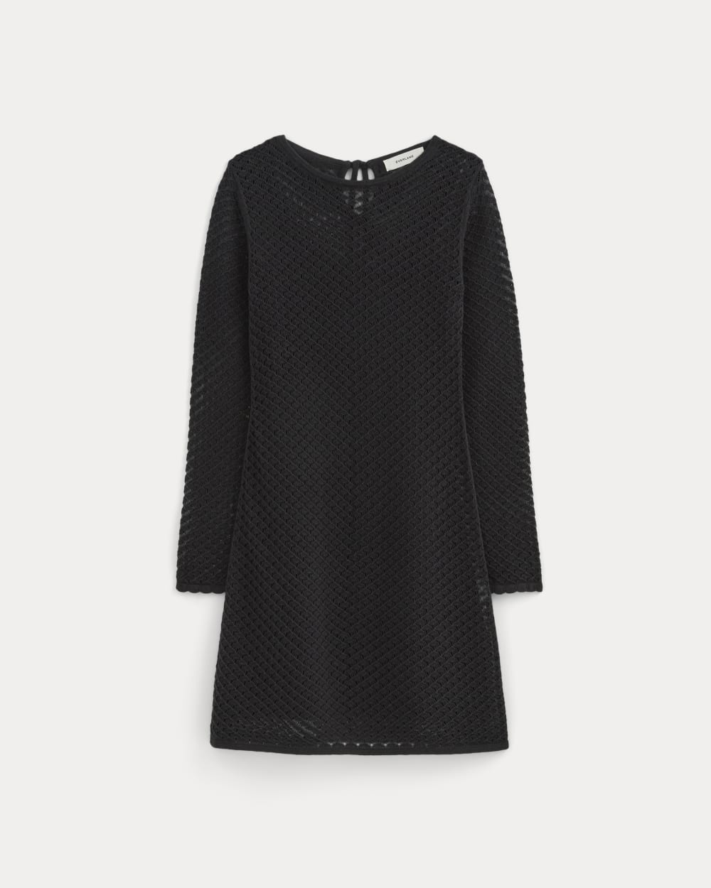 everlane chore mini dress Everlane Lace Knit Mini Dress In Black, Size XS, Cotton