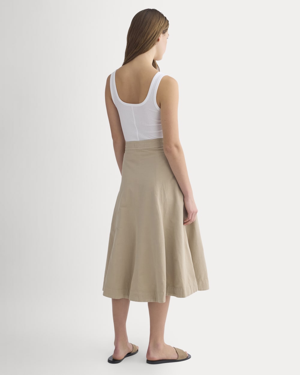 womens-seamed-midi-skirt-trench-coat-khaki