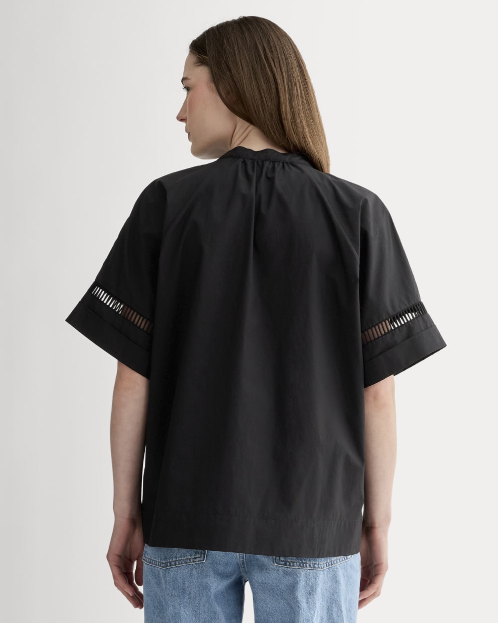 The Lace Trim Popover | Black – Everlane