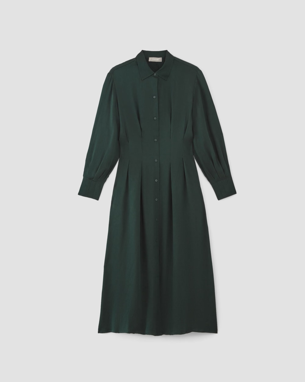 womens-hammered-satin-shirt-dress-scarab | alt