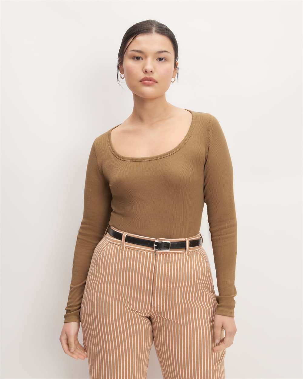 The Luxe Rib Long-Sleeve Scoop-Neck Tee