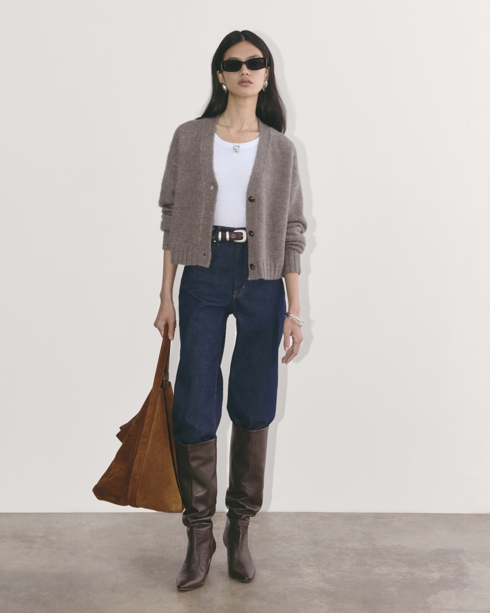 トップス Allege Openwork Cardigan brown Allege Openwork Cardigan brown