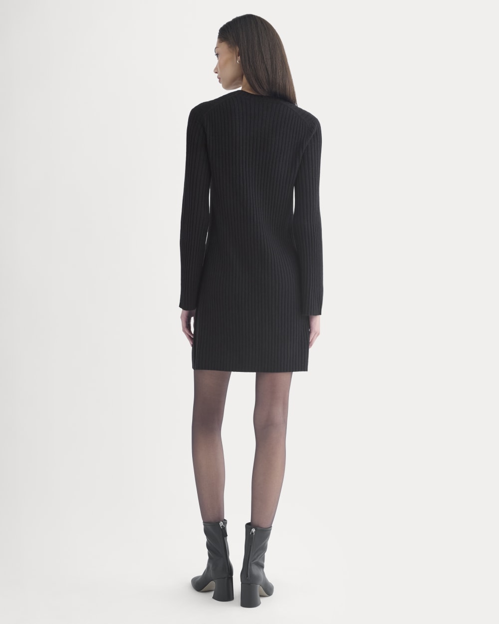 Everlane Cashmere Long-Sleeve Mini Dress In Black, Size XS Everlane Cashmere Long-Sleeve Mini Dress In Black, Size XS