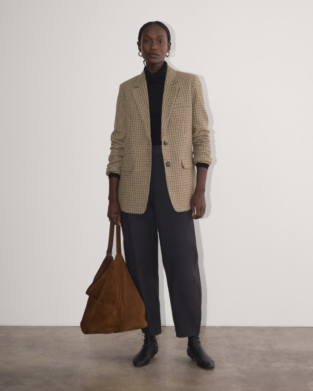 The Oversized Blazer in Wool | Camel Houndstooth – Everlane