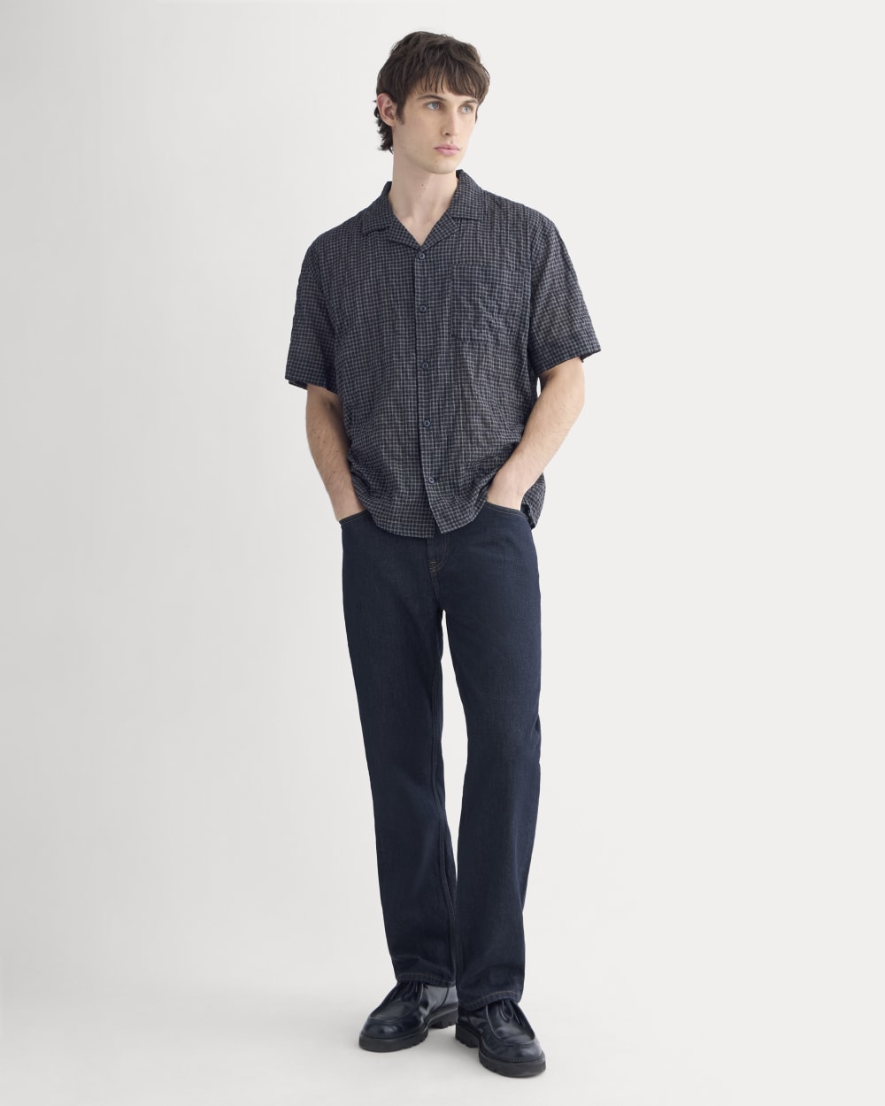 mens-textured-voile-resort-shirt-black-plaid