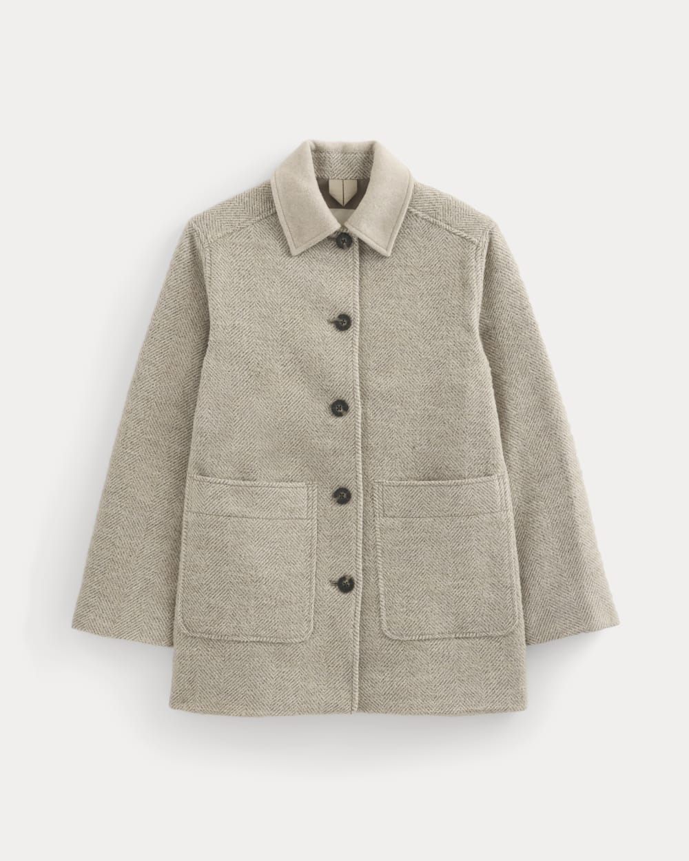womens-italian-car-coat-taupe-herringbone | alt