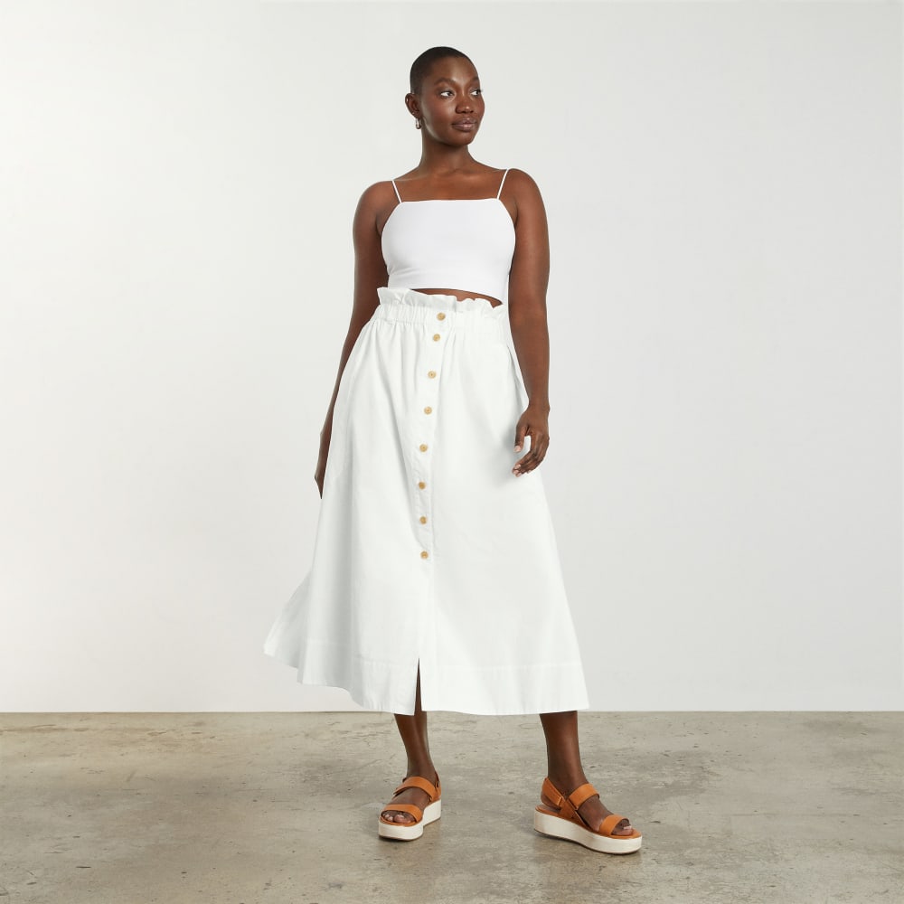 The Easy Button-Front Skirt | White – Everlane