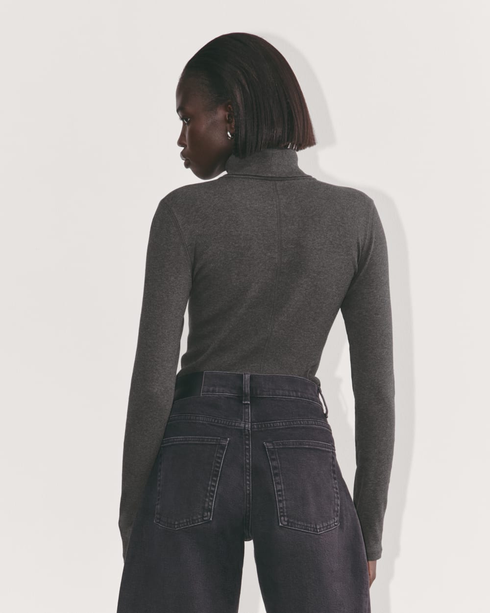The Luxe Rib Turtleneck | Heathered Soot – Everlane