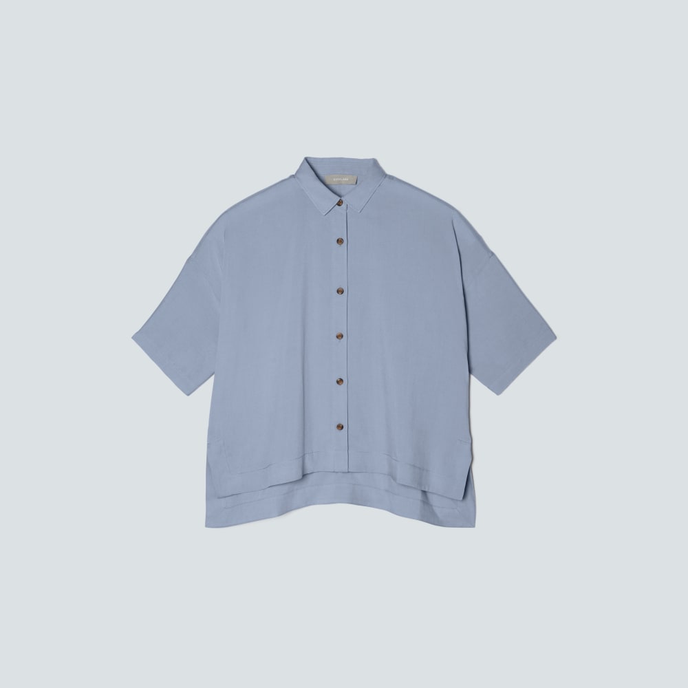 The Drapey Square Shirt | Blue Slate - XXS