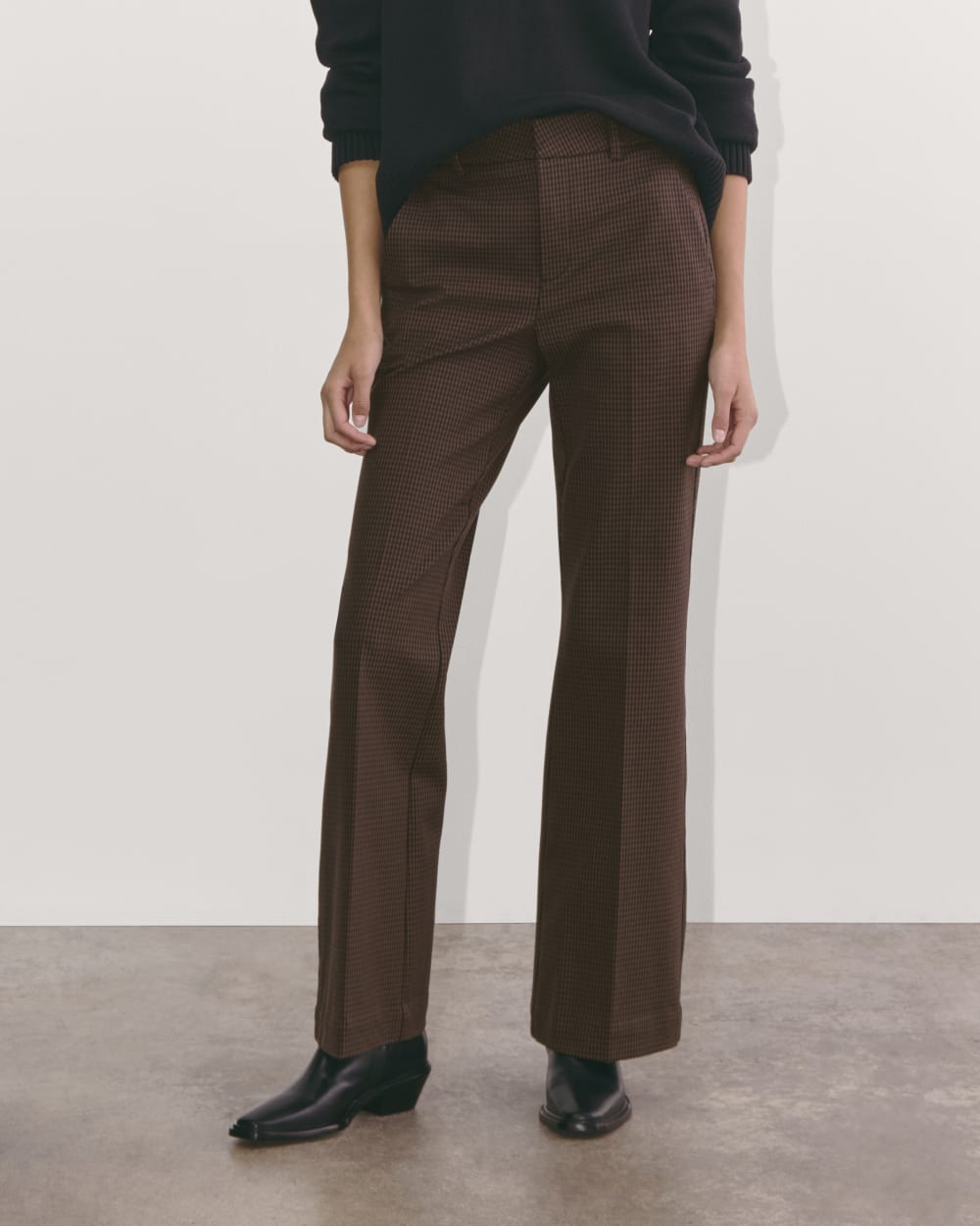 The Bi-Stretch Flare Pant | Brown Houndstooth – Everlane