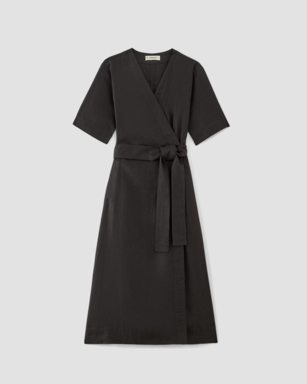 womens-short-sleeve-wrap-dress-black | alt
