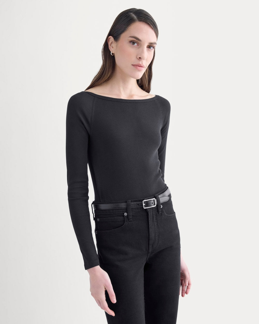 womens-luxe-rib-boatneck-top-black | primary