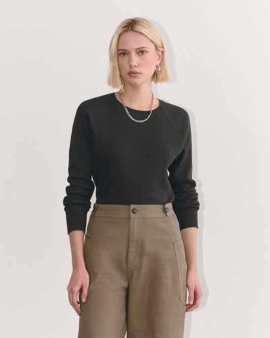 womens-cotton-waffle-crew-ls-tee-black | primary