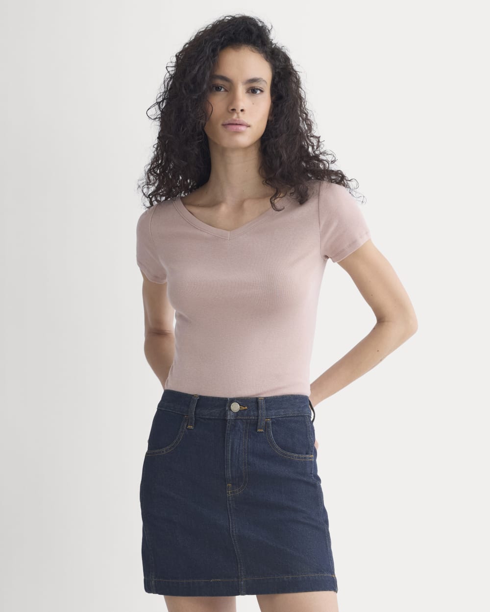 Tissue Short-Sleeve V-Neck Top