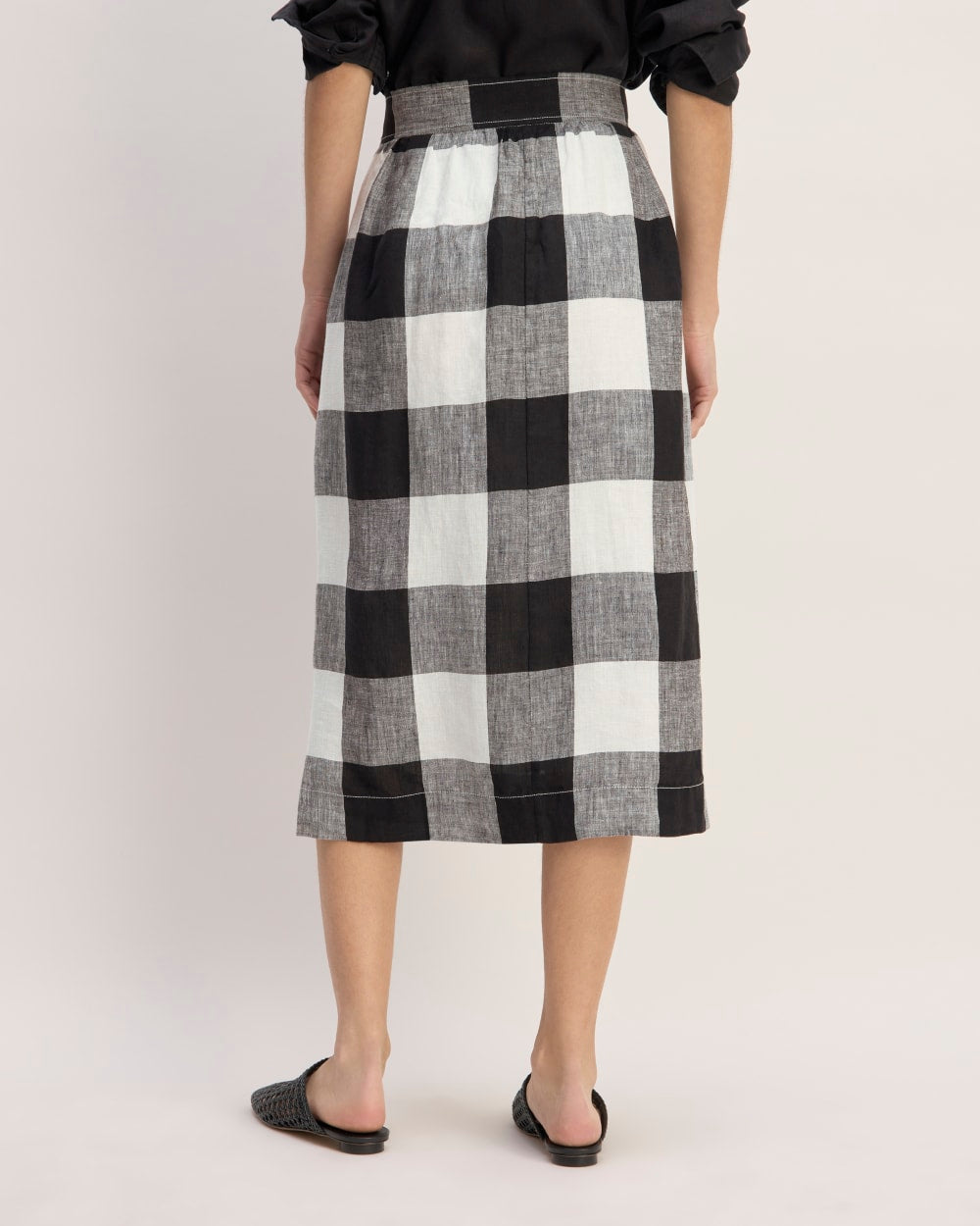womens-linen-wrap-skirt-bone-black-check