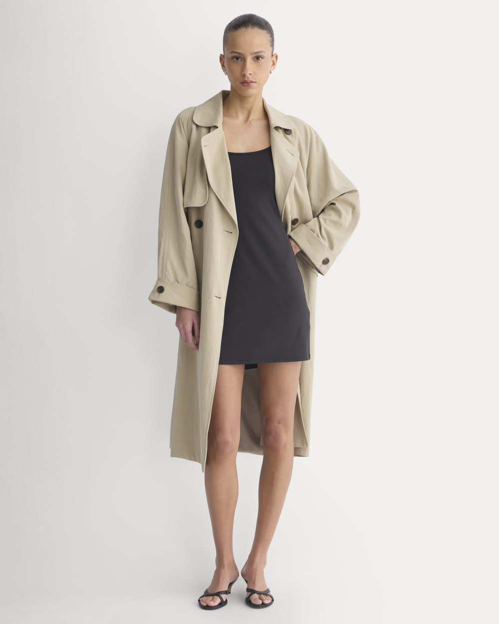 Everlane Knit Cami Top Mini Dress In Black, Size XXL, Cotton