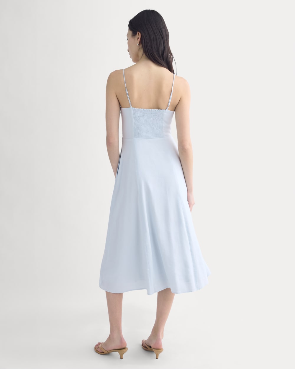 Everlane Tie-Neck Dress, Stretch Linen, Skywriting, Size 12 Everlane Tie-Neck Dress, Stretch Linen, Skywriting, Size 12