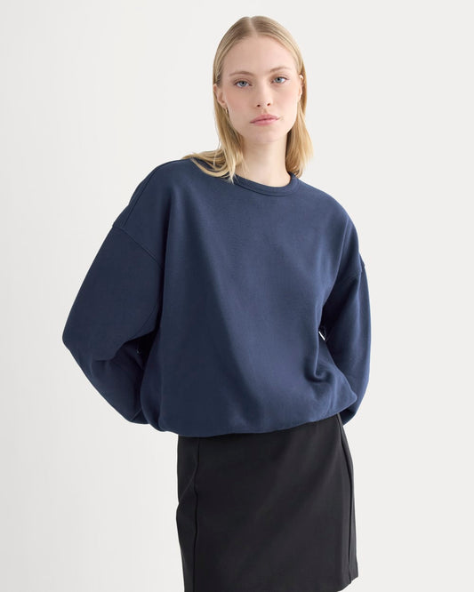 womens-light-terry-bubble-sweatshirt-navy | primary