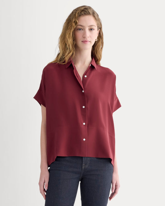 womens-clean-silk-ss-square-shirt-pomegranate | primary
