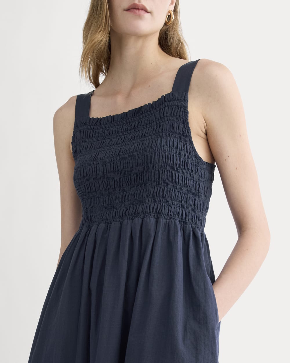 The Gauze Smock Dress | Navy Everlane The Gauze Smock Dress | Navy Everlane