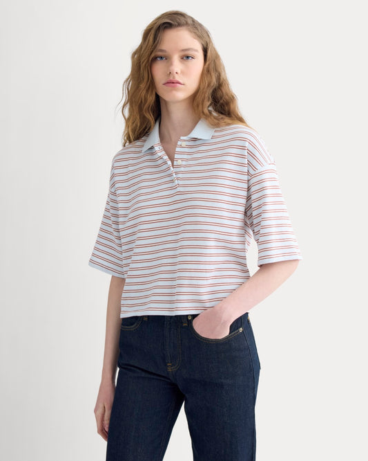 womens-pique-boxy-polo-skywriting-henna-gardenia | primary