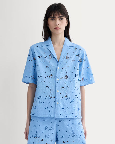 The Eyelet Camp Shirt | Sky Blue – Everlane