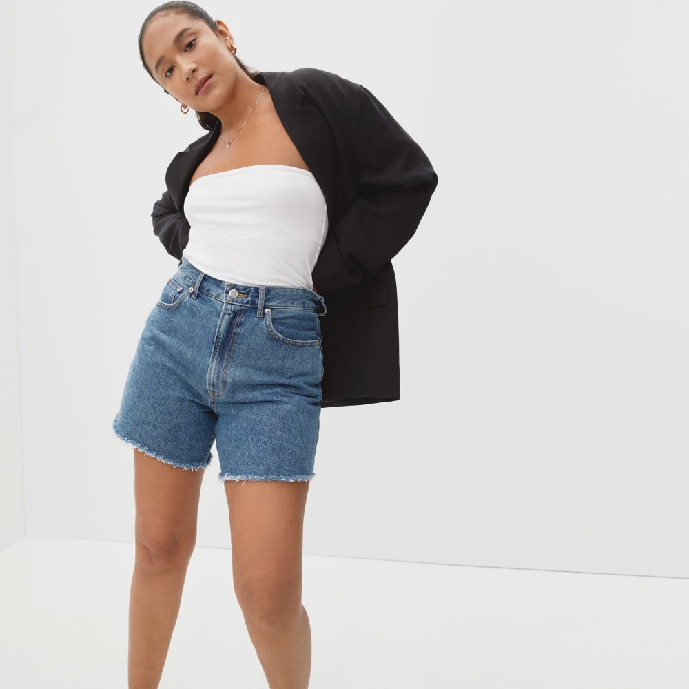 womens-a-line-denim-short-med-indigo | primary