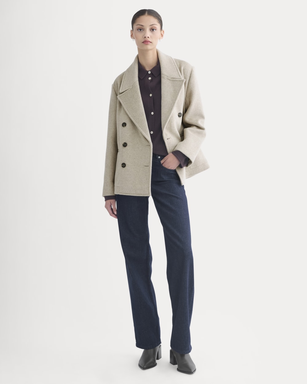ReWool Short Peacoat | Heather Wheat – Everlane