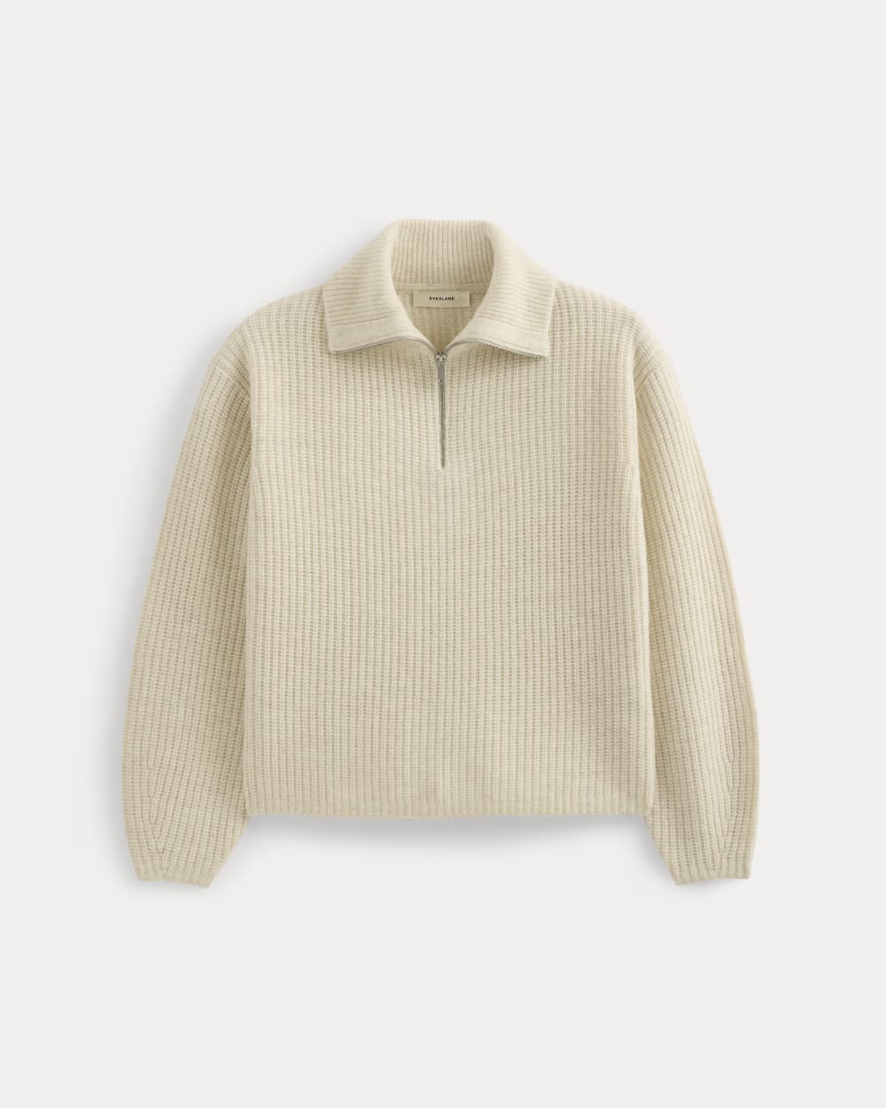 womens-half-zip-sweater-in-luxe-merino-heathered-oat | alt