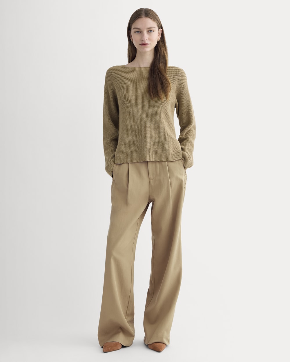 トップス THE SHISHIKUI Boat neck / CAMEL The Boatneck Top in Everyday Cotton | Dark Heathered Camel – Everlane