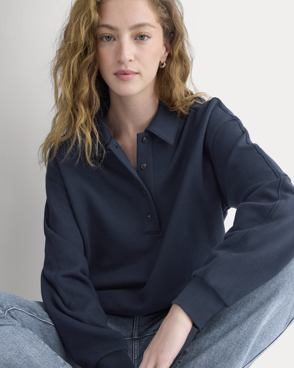 womens-lightweight-terry-polo-sweatshirt-navy