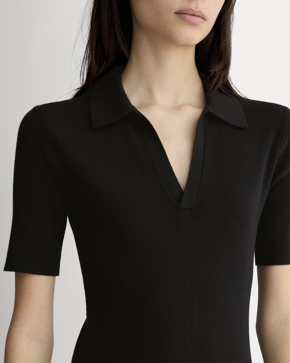 womens-knit-polo-dress-black