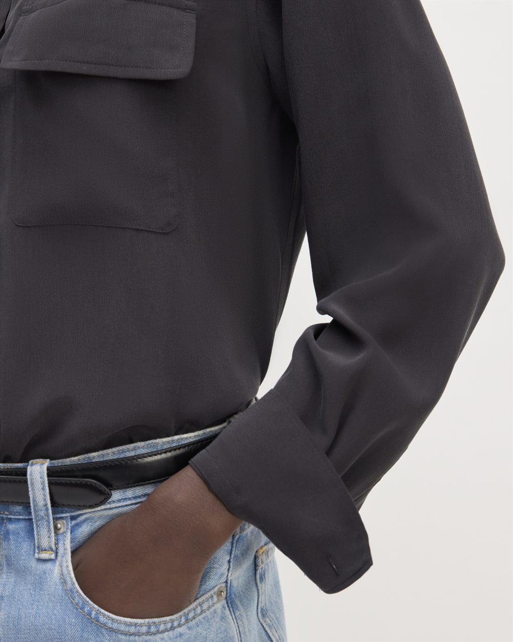 womens-clean-silk-pocket-relaxed-shirt-black