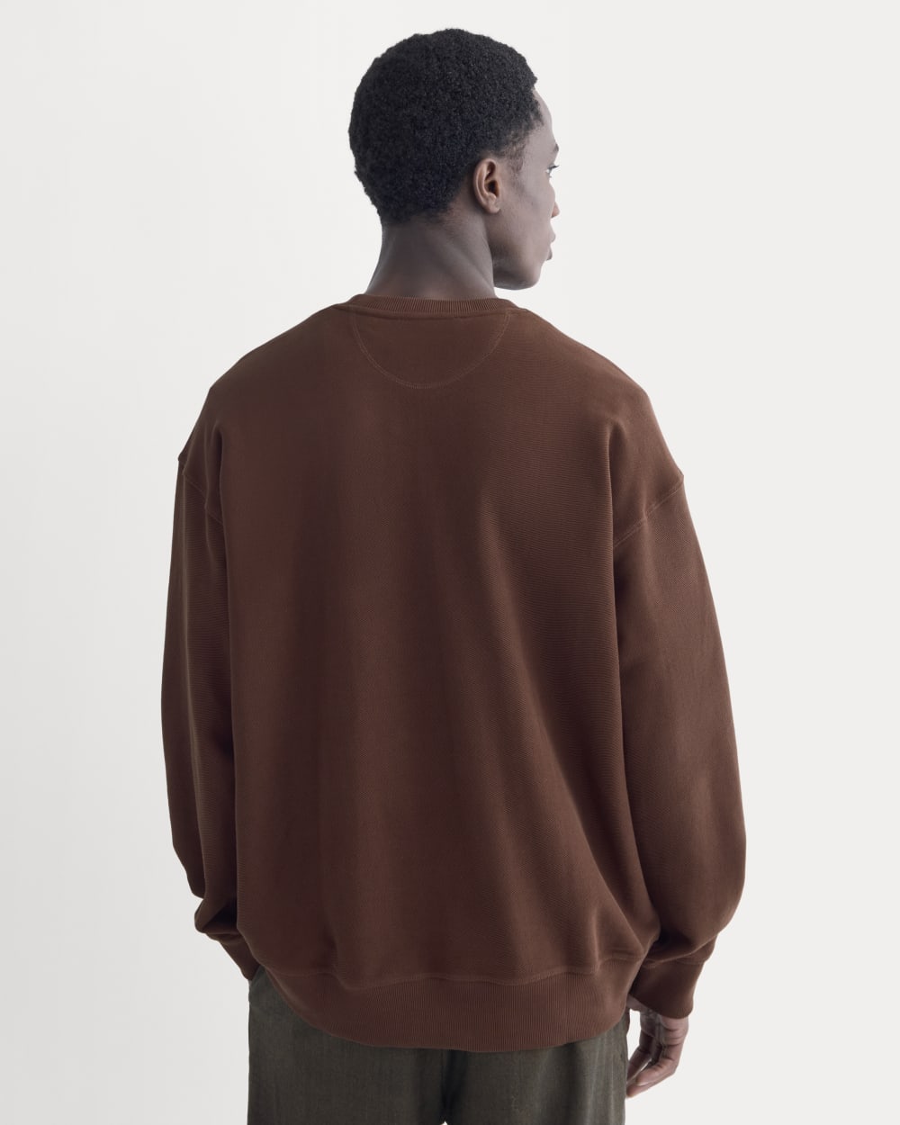 Twill Terry Jacquard Crew Sweatshirt | Dark Mahogany – Everlane