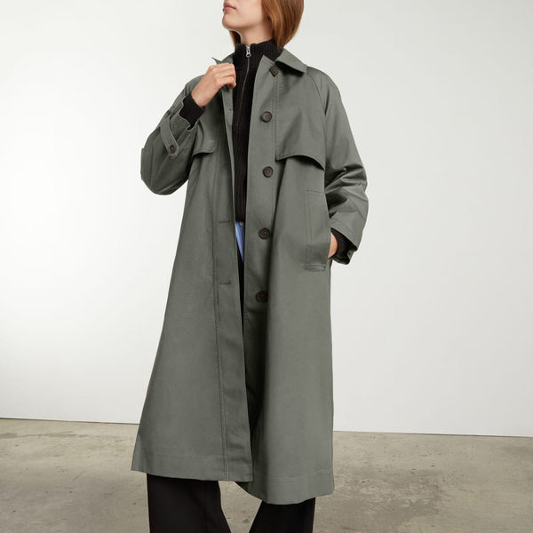 The Long Mac Coat | Pewter Green – Everlane