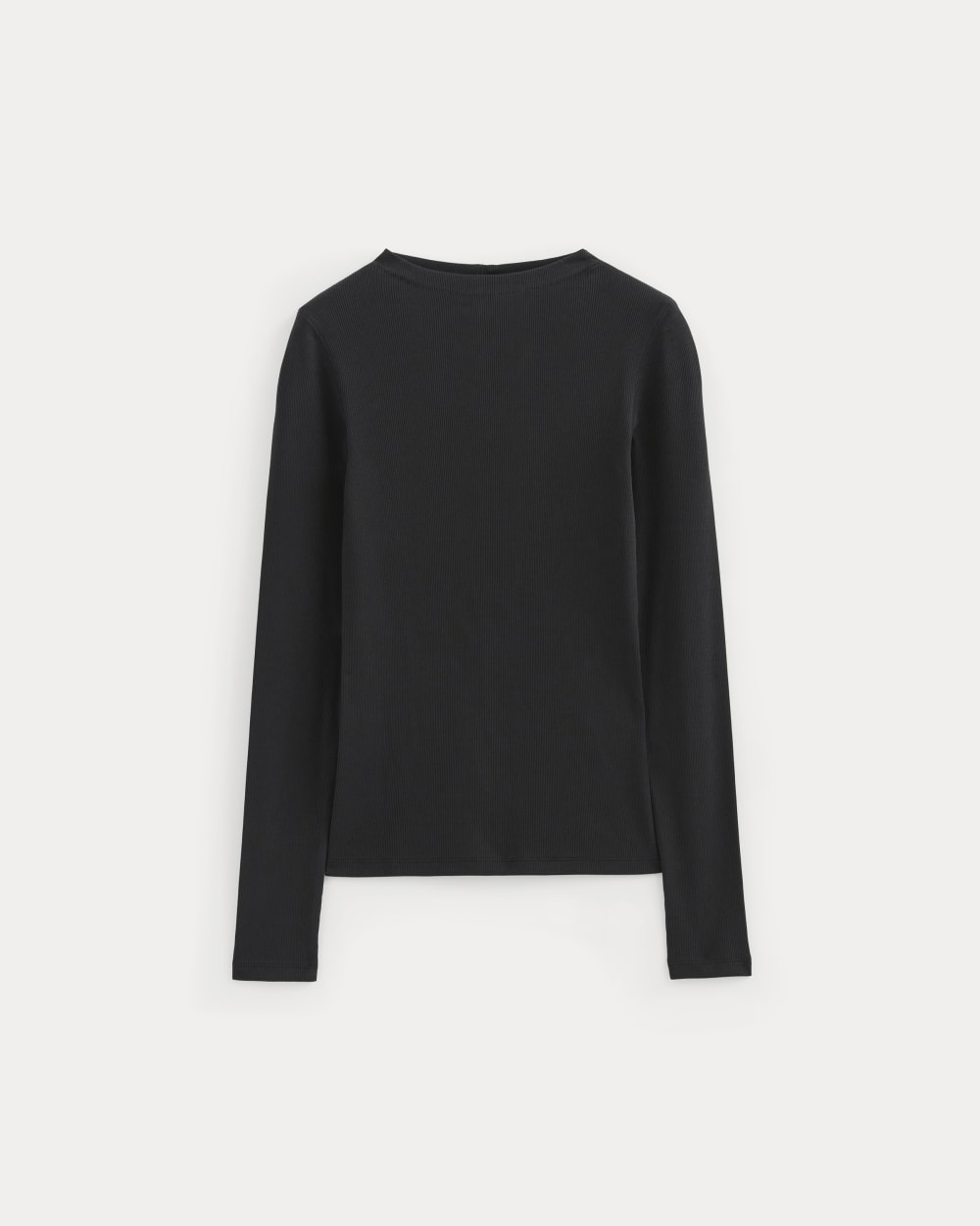 The Luxe Rib Funnel-Neck Tee | White