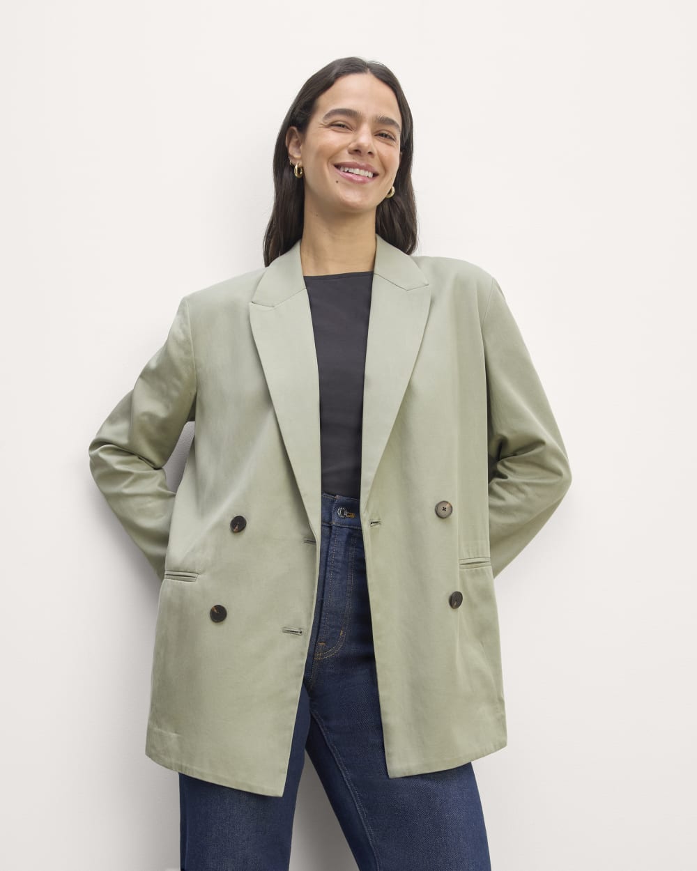 womens-tencel-double-breasted-blazer-seagrass | primary