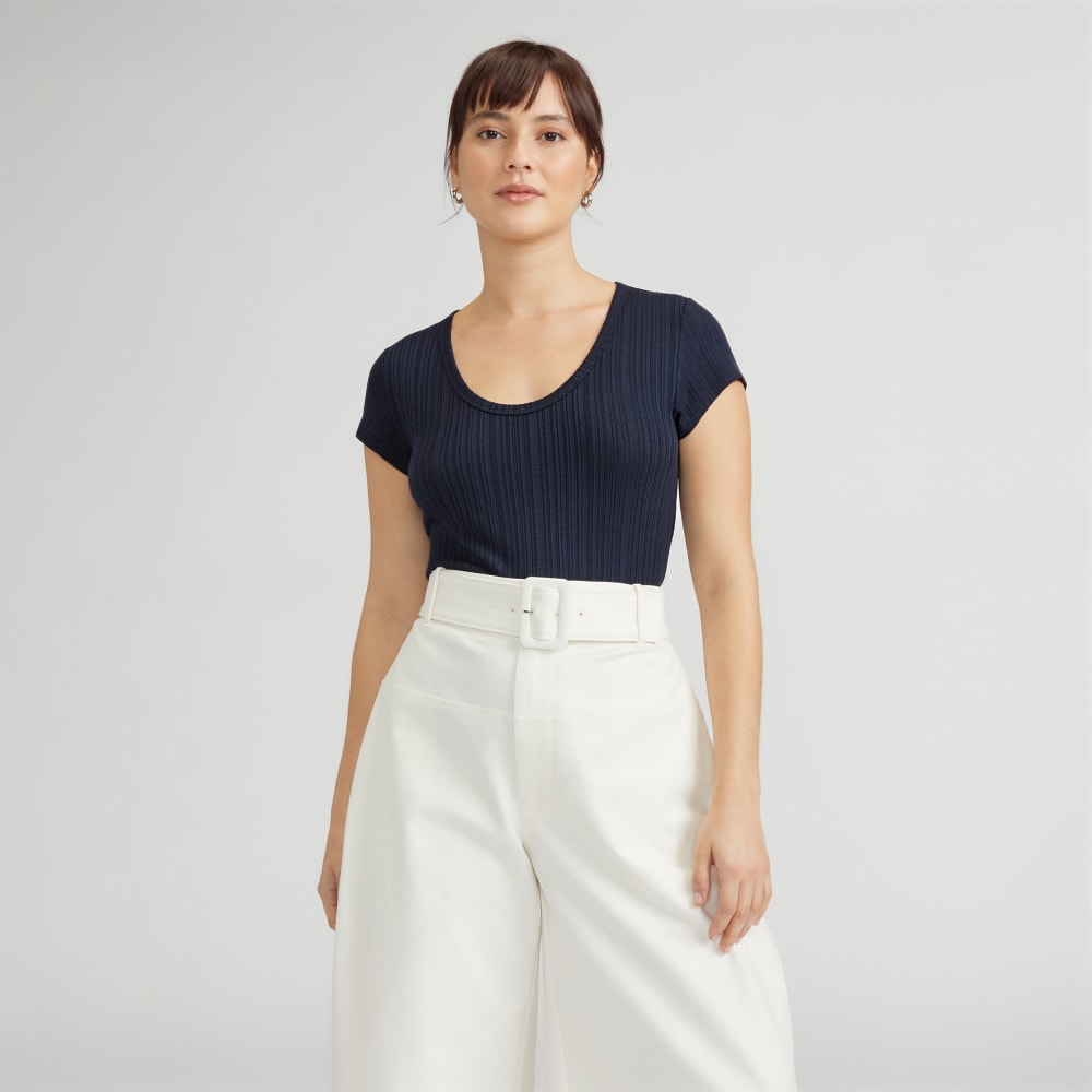womens-rib-soft-knit-scoop-neck-tee-navy | primary