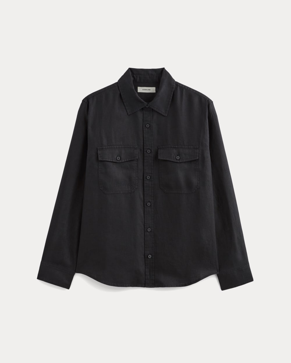 The Linen Utility Shirt | Black – Everlane