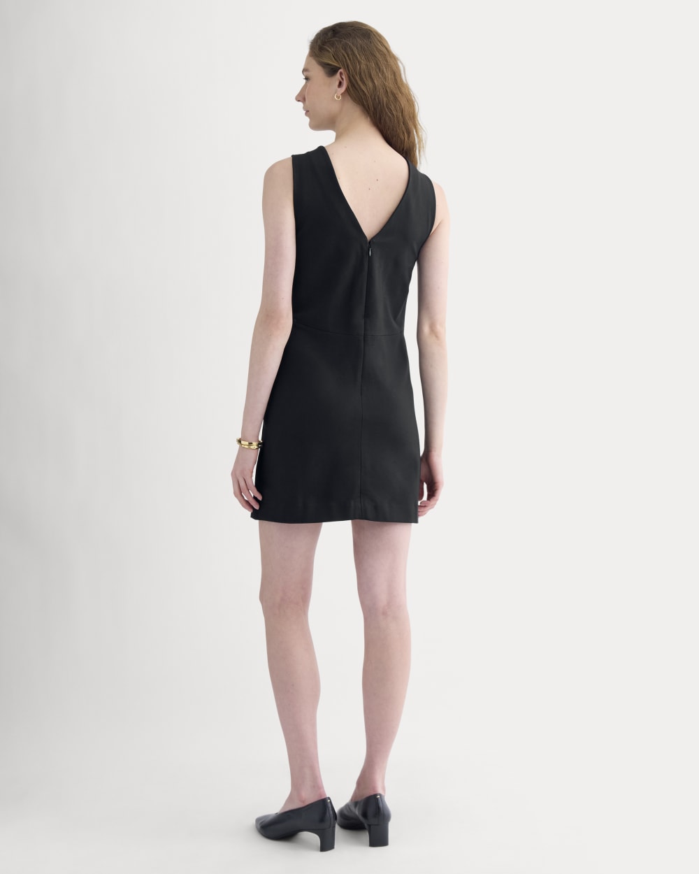 womens-ponte-v-neck-mini-dress-black