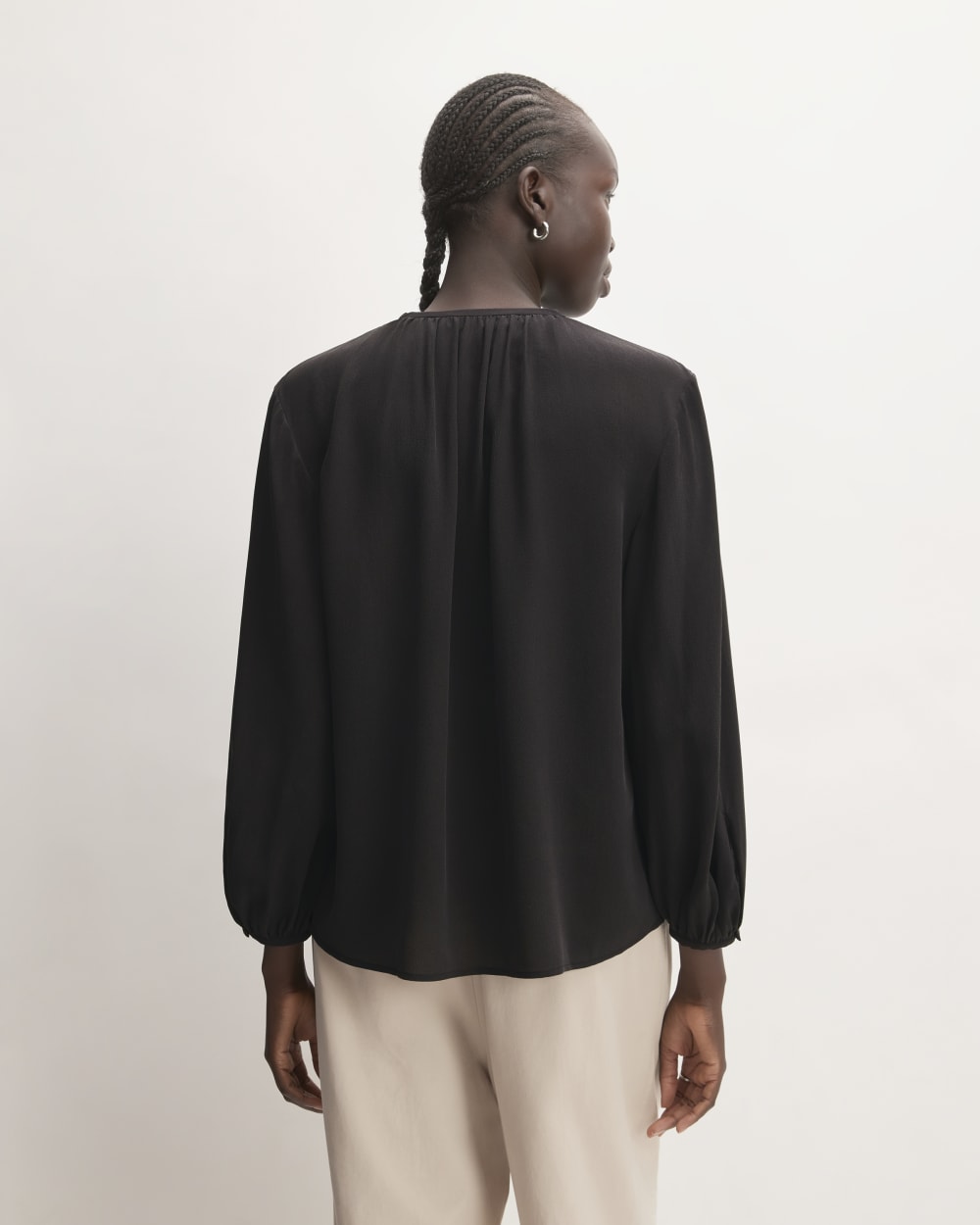 womens-clean-silk-shirred-blouse-black
