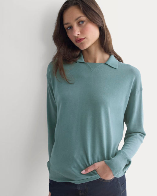 womens-oversized-polo-ultrafine-merino-gray-mist | primary