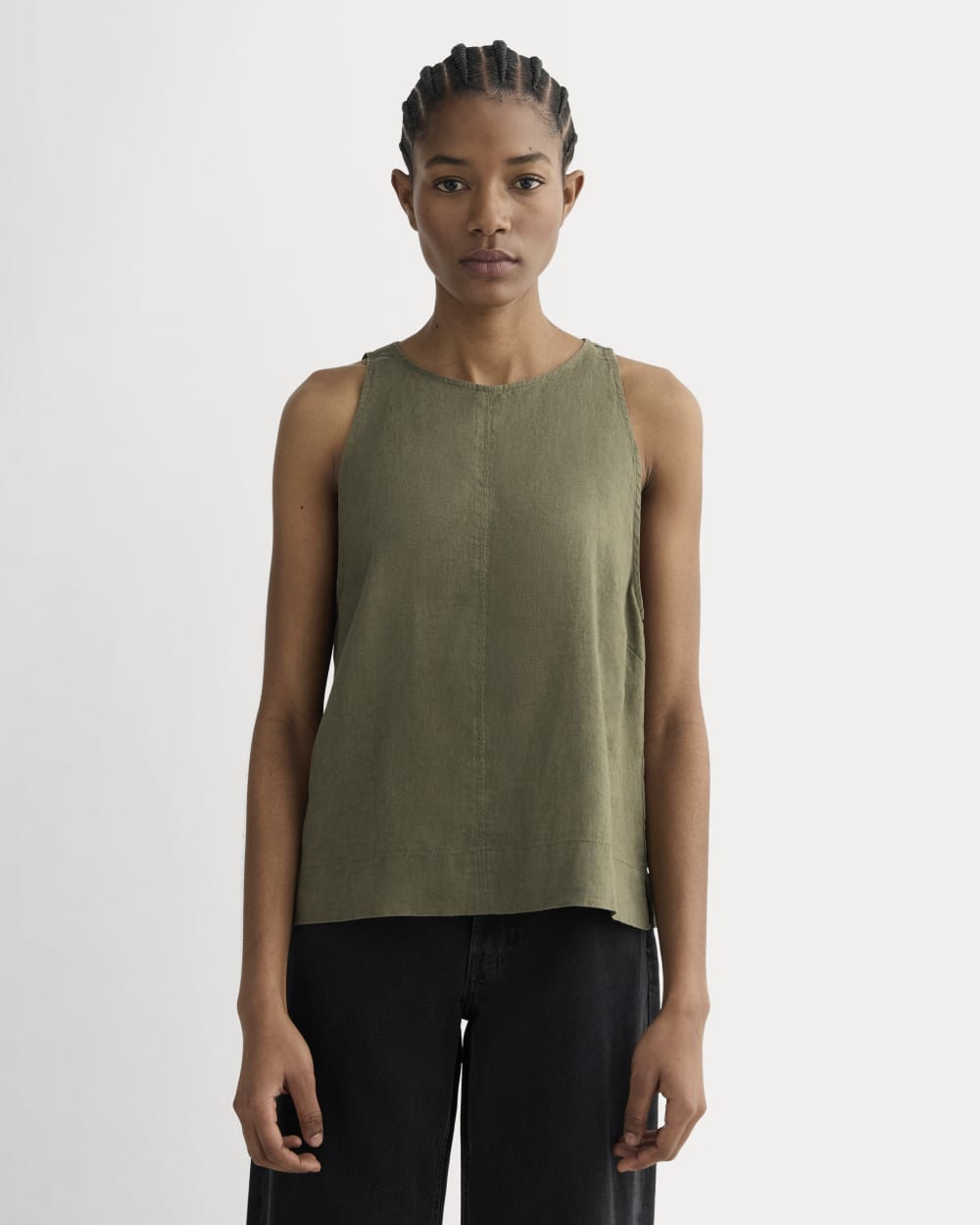 womens-linen-high-neck-tank-kalmata | primary